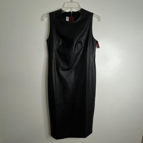 Spanx Dresses & Skirts - SPANX Leather-Like Sleeveless Sheath Dress Luxe Black NWT Sz Small New $228